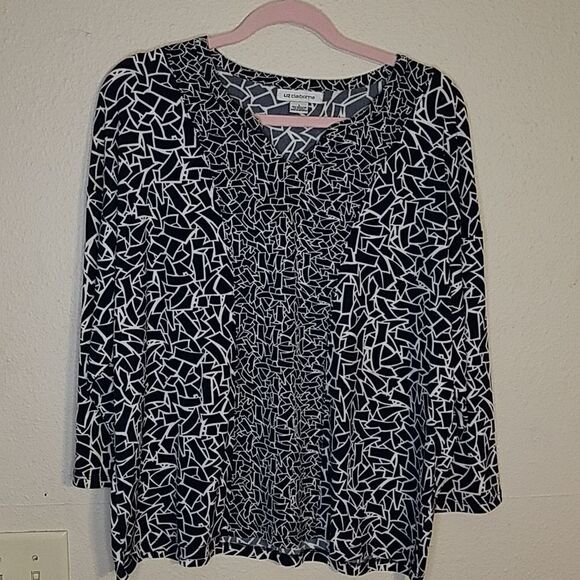 Liz Claiborne blue and white blouse size large - Picture 1 of 4